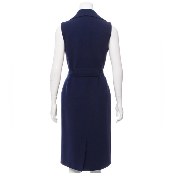 Navy Alexis Wool double-breasted classic wrap dress with buttons - Picture 3 of 3